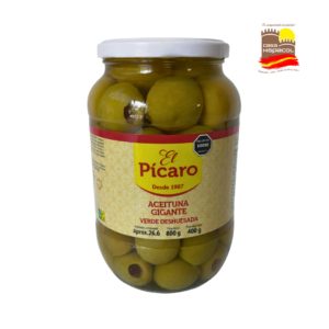 ACEITUNAS GIGANTE VERDE DESHUESADAS 800 GR EL PICARO